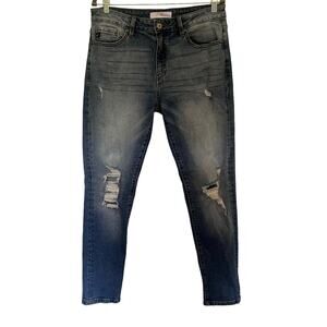 KAN CAN Estilo Distressed Womens Jeans SZ 9/28 Cut 38328 Medium Wash Midrise
